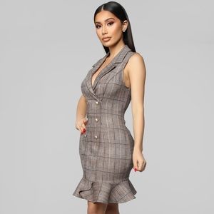 Fashion Nova Suede Plaid Dress